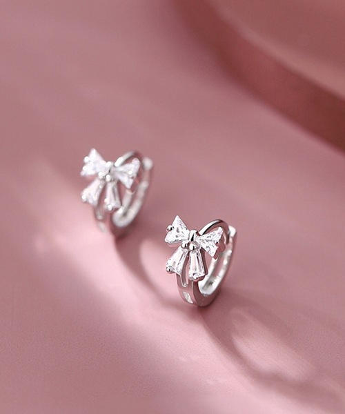 DiamondHearts（ダイヤモンドハーツ） ピアス リボン フープピアス