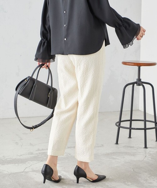 SHIPS（シップス） パンツ 「手洗い可能」フクレ ジャカード