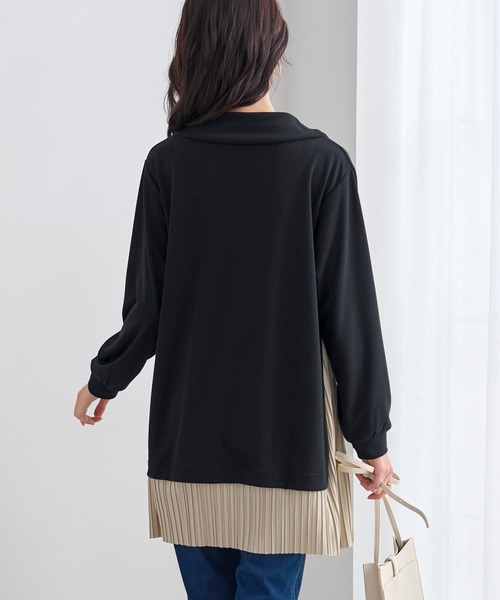 BELLUNA PLUS（ベルーナプラス） チュニック 裾プリーツ切替ワイド