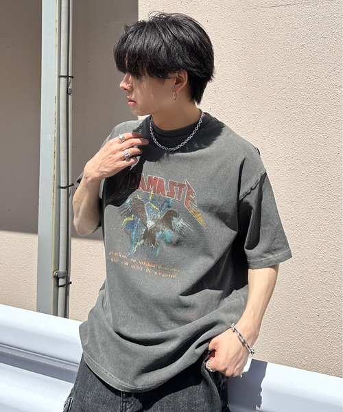 ADAMASTE tシャツ vintage like rock t-shirt - ヴィンテージ