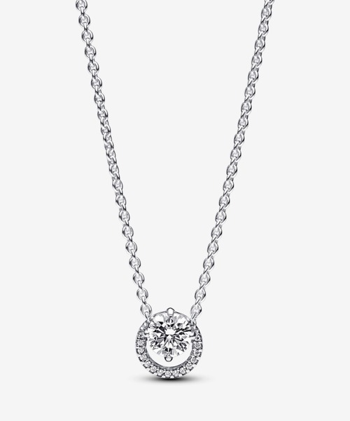 ★美品★ パンドラ　14k スパークリング　ネックレス　Halo PANDORA ネックレス スパークリング ラウンド ハロー ペンダント