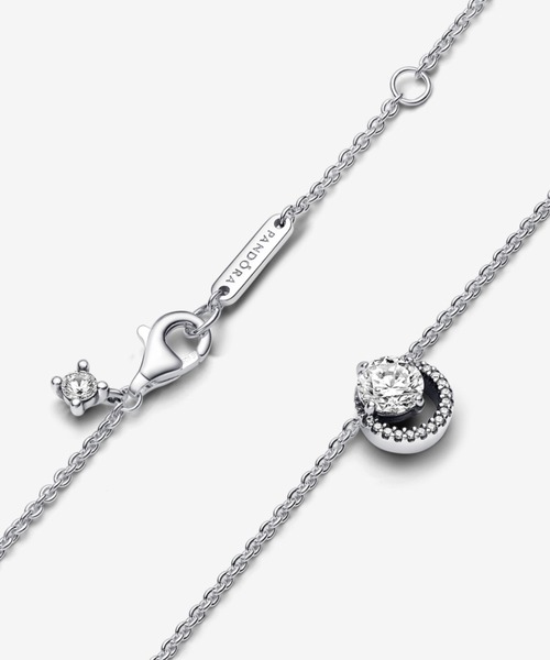 ★美品★ パンドラ　14k スパークリング　ネックレス　Halo PANDORA ネックレス スパークリング ラウンド ハロー ペンダント