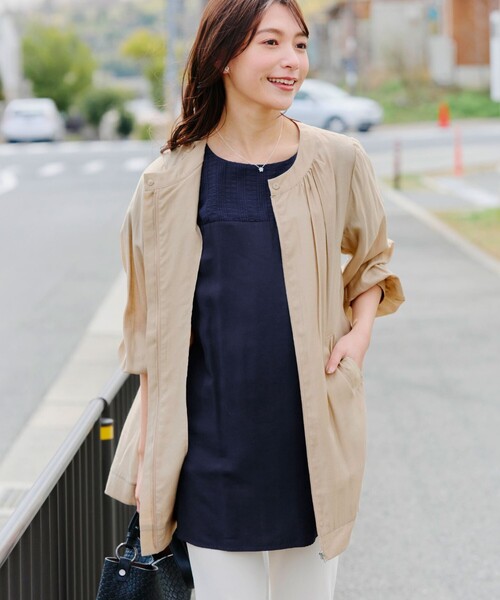 Tiaclasse ブルゾン アウター 「洗える」シアーロングブルゾン