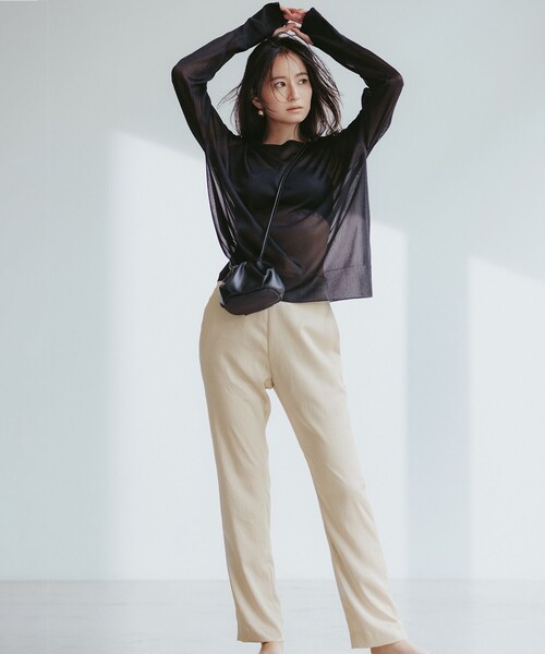 セットアップ 「Kahori Higuchi×ICB」シャイニーシアーニット×サテンパンツ レディース