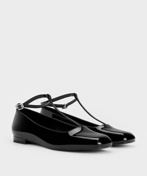 CHARLES ＆ KEITH バレエシューズ パンプス パテント Tバー