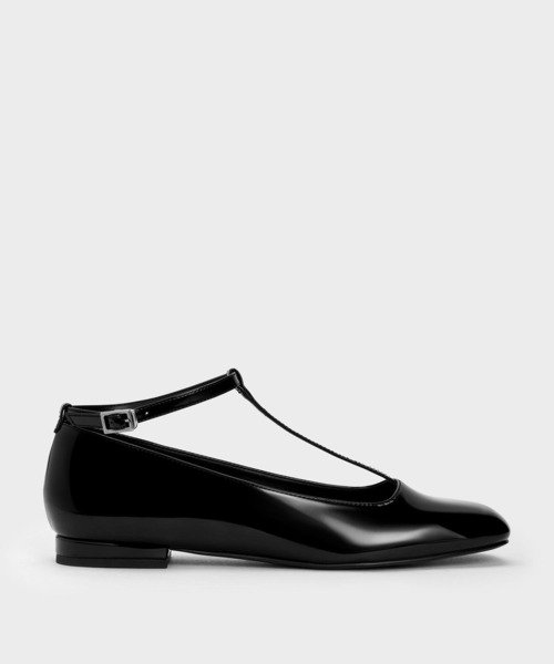 CHARLES ＆ KEITH バレエシューズ パンプス パテント アンクル