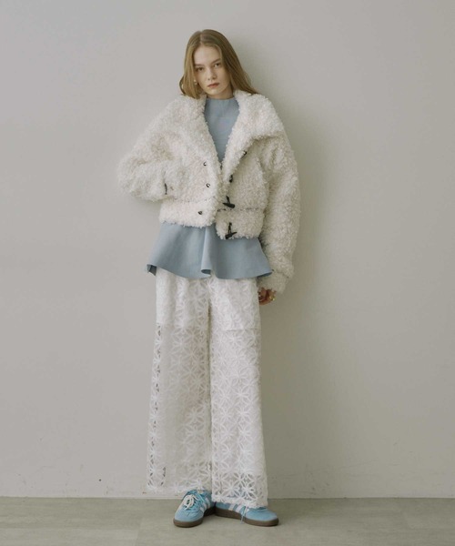 VIOLETTA アウター ボアショートコート レディース　Mサイズ VIOLETTA コート アウター ボアショートコート レディース : ZOZOTOWN