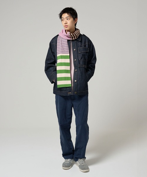 ★TINA:JOJUN★ボーダーマフラー　パープル 2024Limited Edition ボーダーマフラー TINA：JOJUN 全2色