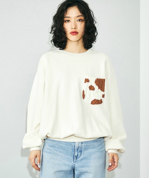 アットラスト、ダブルVスウェット Lee トレーナー スウェット ニットポケットスウェット