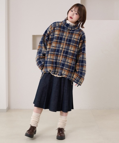 ジャケット・アウター NOT CONVENTIONAL blue plaid 2way blouson kutir（クティール） ブルゾン アウター 「2サイズ展開」リバーシブル