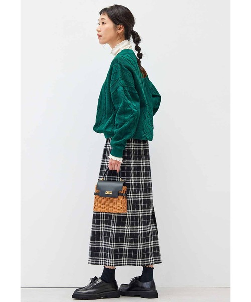 ファミリア　上品　チェック　ニット　スカート　秋　冬 ファミリア 上品 チェック ニット スカート 秋 冬 ファミリア 上品
