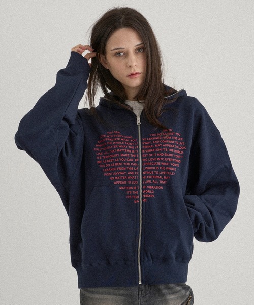 ONCILY パーカー 「 × WISH FOR EVER 」HEART COLLAB FULL-ZIP