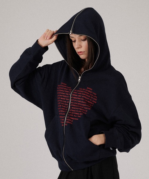 WISH FOR EVER パーカー WISH FOR EVER パーカー 「 × ONCILY 」HEART COLLAB FULL-ZIP