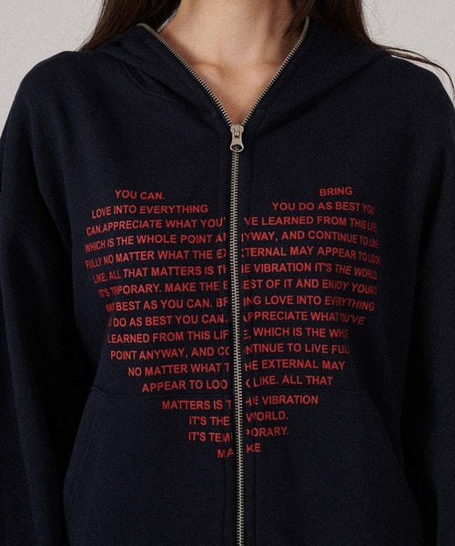 ONCILY パーカー 「 × WISH FOR EVER 」HEART COLLAB FULL-ZIP