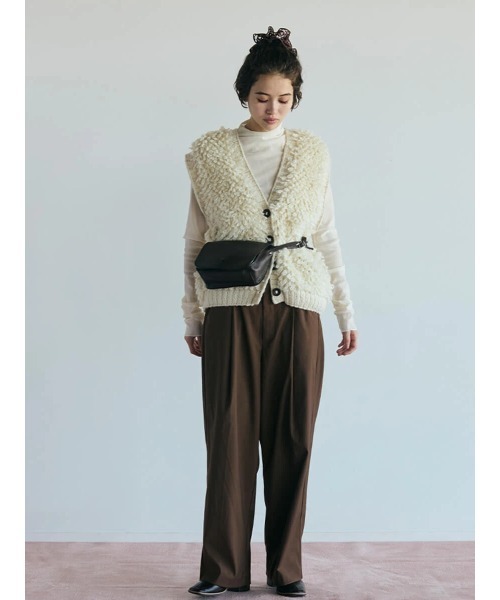 FIKA. ベスト ジレ Loop yarn knit vest レディース : ZOZOTOWN