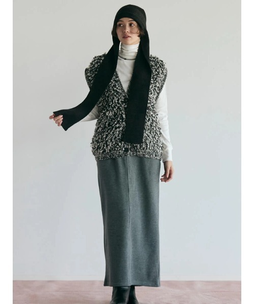 FIKA ニットベスト ジレ FIKA. ベスト ジレ Loop yarn knit vest レディース : ZOZOTOWN