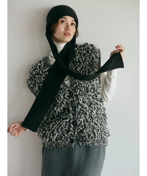 FIKA. ベスト ジレ Loop yarn knit vest レディース : ZOZOTOWN