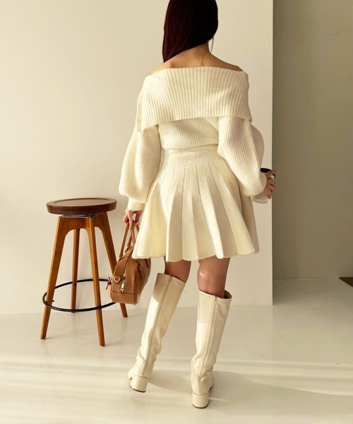 NICE CLAUP ドッキングプリーツニットワンピ Nono企画/ドッキングプリーツワンピ | one after another NICE