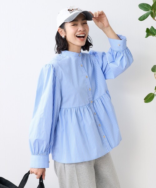 FREAK'S STORE ブラウス シャツ 金釦 バルーンブラウス
