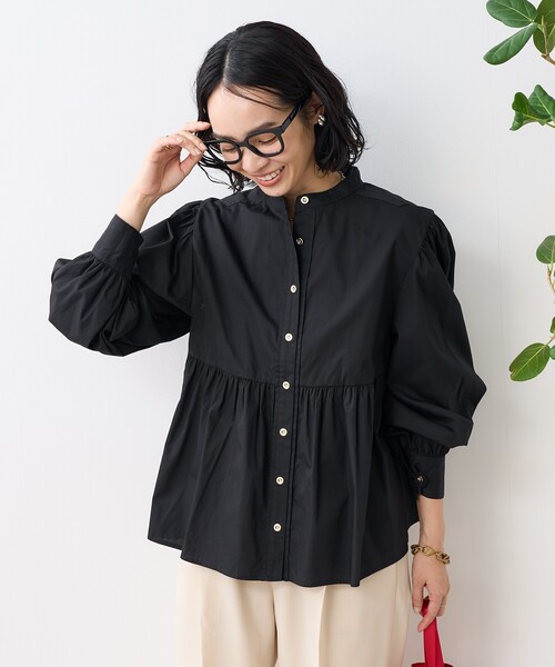ブラウス シャツ バルーンブラウス / 1215210606 レディース FREAK'S STORE ブラウス シャツ 金釦 バルーンブラウス