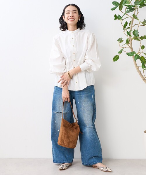 FREAK'S STORE ブラウス シャツ 金釦 バルーンブラウス