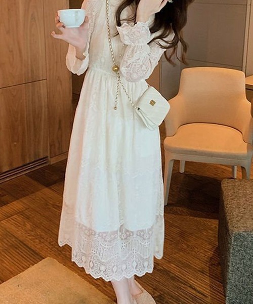 Mejoul ワンピース 総レースパールボタンワンピース : ZOZOTOWN Yahoo