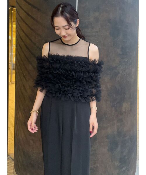 連休価格　ラグナムーン　LADYチュールオフショルパンツドレス LADYチュールオフショルパンツドレス（パンツドレス