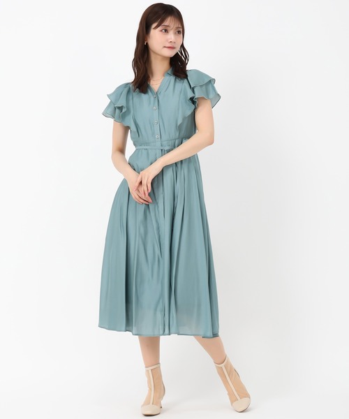 2025春夏　MISCH MASCH ダブルフリルシャツワンピース M MISCH MASCH ワンピース 2025春夏新作 ダブルフリルシャツ