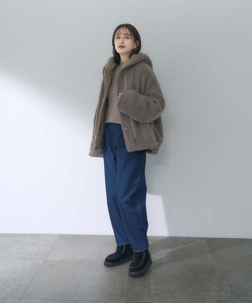 「studio CLIP」 ジップアップブルゾン LARGE ブラック レディース_画像8