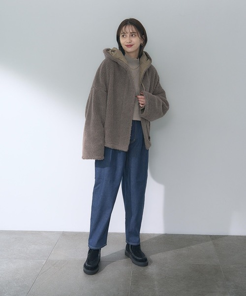 「studio CLIP」 ジップアップブルゾン LARGE ブラック レディース_画像9