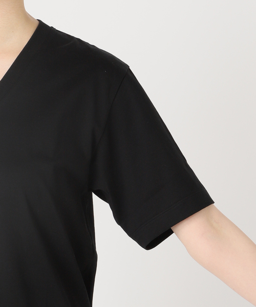 〈FRAMeWORK 〉LOEFF 別注スビン天竺VネックTシャツ/ネイビー FRAMeWORK（フレームワーク）の「LOEFF/ロエフ 別注スビン天竺V
