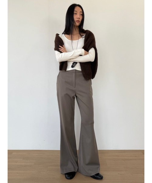 masterkey ブーツカットスラックスパンツ Didot.showroom スラックス パンツ ブーツカットスラックス レディース