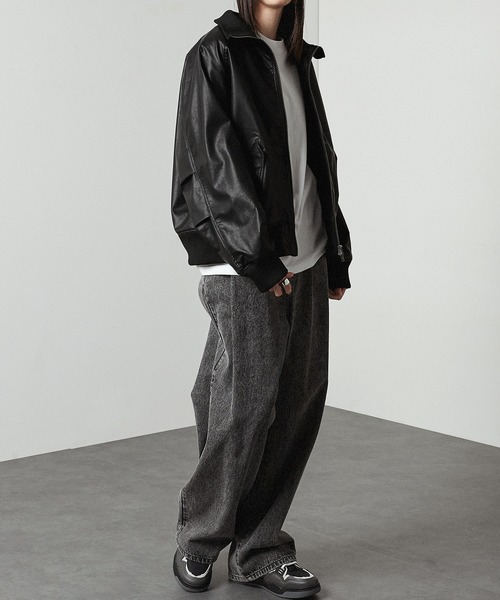 Alfred Alex」 ジップアップブルゾン M ブラック メンズ : ZOZOTOWN