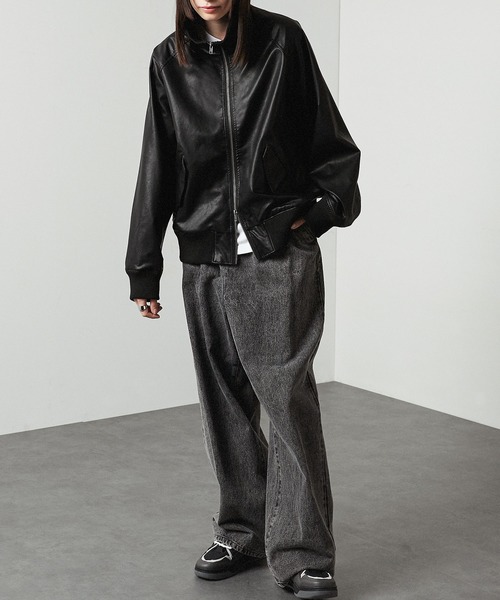 Alfred Alex」 ジップアップブルゾン M ブラック メンズ : ZOZOTOWN