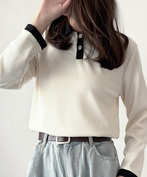 Dewlily ブラウス シャツ ゆるめシルエットで華奢見えを叶える。 襟