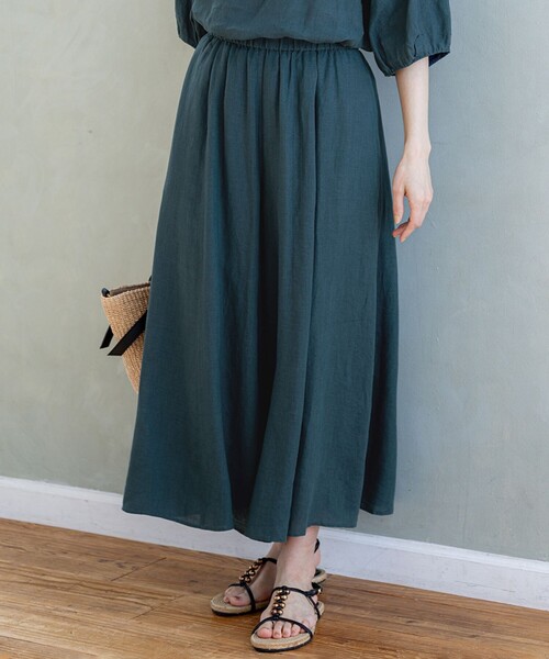 極美品 23区*2025* LIBECOリネン ガウチョ パンツ*ワイドパンツ 23区（ニジュウサンク） ワイドパンツ パンツ 「洗える」LIBECOリネン
