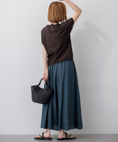 23区（ニジュウサンク） ワイドパンツ パンツ 「洗える」LIBECOリネン