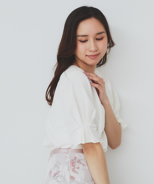 新品未使用　ella パフスリーブ　ブラウス index ブラウス シャツ 「8色展開/XS-LLサイズ」タック
