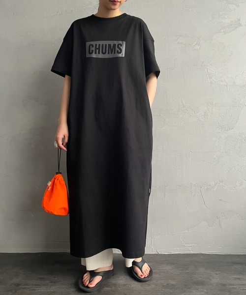 CHUMS ワンピース 「CHUMS/チャムス」 CHUMSロゴプリント