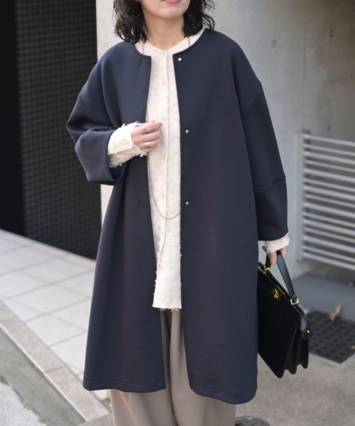 美品　noa-ge Aラインコート　L 濃いグレー　ダウンライナー付き ☆フード付ダウン | noa-ge/ノアジェ | 三越伊勢丹オンライン