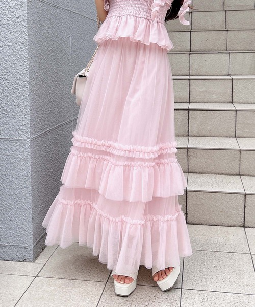 INGNI プリーツスカート ピンク ロング丈 レディース M スカート 「WEB
