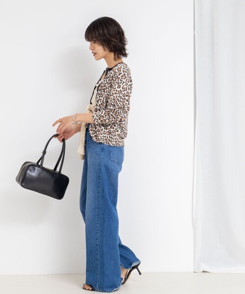 「Rie Miller」 ニットカーディガン 38 ネイビー レディース Rie Miller カーディガン 「手洗い可能」ギマ ポリ/リネン V