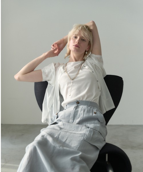 Muel Chic（ミュエルシック） カーディガン 半袖 Luxe tulle cardigan