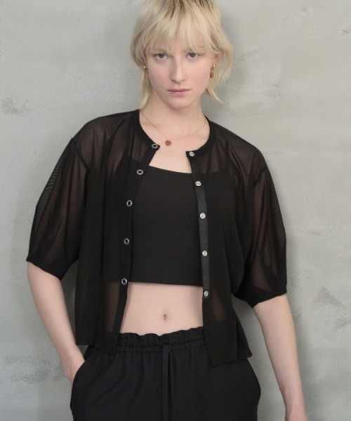 カーディガン Luxe tulle cardigan  リュクスチュールカーディガン レディース Muel Chic カーディガン Luxe tulle cardigan リュクスチュール