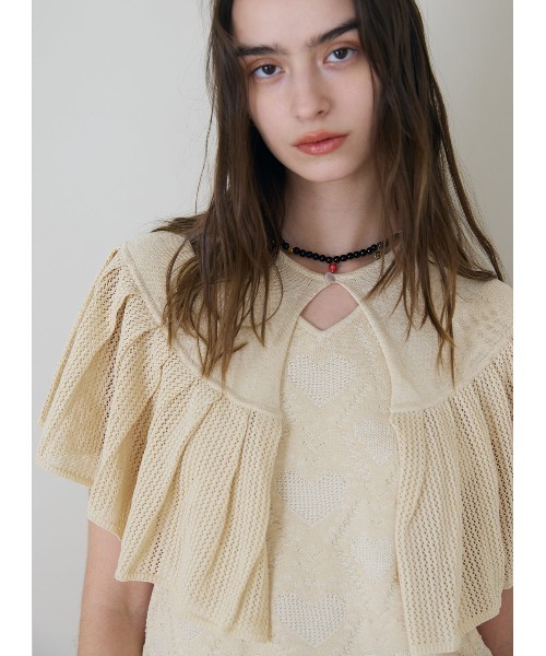 COEL（コエル） ニット セーター ケープ付きハート柄ニット レディース