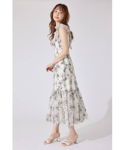 【AKB48 平田侑希さん着用】エンブロイダリーチュールフレアスリーブワンピース rienda｜【AKB48 平田侑希さん着用】エンブロイダリーチュール
