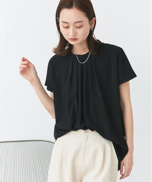 ad thie ブラウス シャツ ジョーゼット フロントタック フレンチ