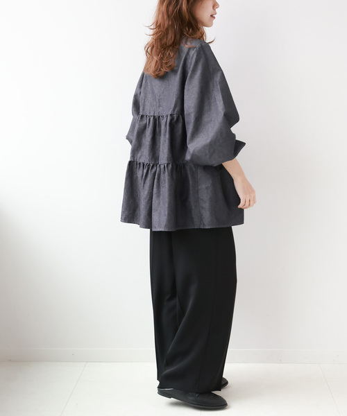 「JOURNAL STANDARD relume」 長袖ブラウス FREE ネイビー レディース JOURNAL STANDARD relume 「JOURNAL relume」 長袖ブラウス FREE