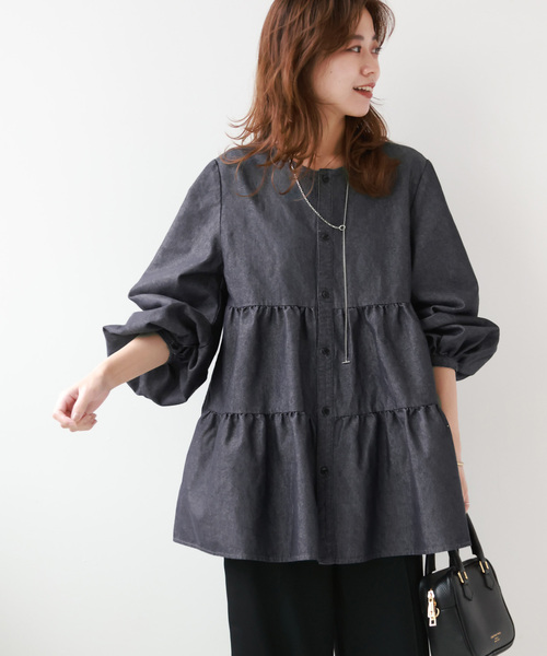 「JOURNAL STANDARD relume」 長袖ブラウス FREE ブルー レディース JOURNAL STANDARD relume 「JOURNAL relume」 長袖ブラウス FREE