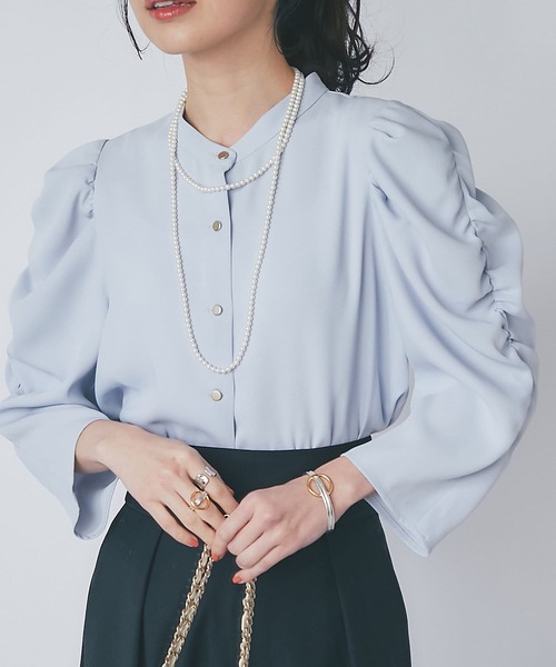 「La boutique BonBon」 長袖ブラウス FREE サックスブルー レディース